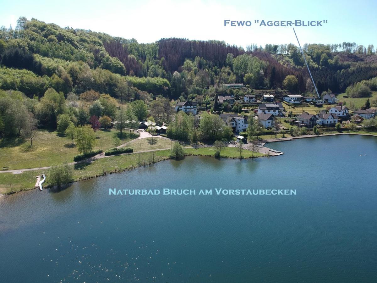 Exklusive Ferienwohnung 'Agger-Blick' Mit Grosser Seeblick-Terrasse & Sauna Gummersbach Kültér fotó